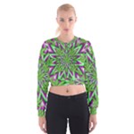 Purple Green White Marijuana Leaves CBDOilPrincess 726130cb-4fcc-4da8-acfb-52b94836ba03 Cropped Sweatshirt