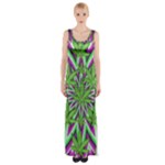 Purple Green White Marijuana Leaves CBDOilPrincess 726130cb-4fcc-4da8-acfb-52b94836ba03 Thigh Split Maxi Dress