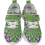 Purple Green White Marijuana Leaves CBDOilPrincess 726130cb-4fcc-4da8-acfb-52b94836ba03 Kids  Velcro Strap Shoes