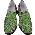 Purple Green White Marijuana Leaves CBDOilPrincess 726130cb-4fcc-4da8-acfb-52b94836ba03 Women s Chunky Heel Loafers