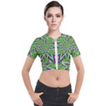 Purple Green White Marijuana Leaves CBDOilPrincess 726130cb-4fcc-4da8-acfb-52b94836ba03 Short Sleeve Cropped Jacket