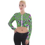 Purple Green White Marijuana Leaves CBDOilPrincess 726130cb-4fcc-4da8-acfb-52b94836ba03 Long Sleeve Cropped Velvet Jacket