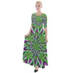 Purple Green White Marijuana Leaves CBDOilPrincess 726130cb-4fcc-4da8-acfb-52b94836ba03 Half Sleeves Maxi Dress