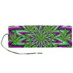 Purple Green White Marijuana Leaves CBDOilPrincess 726130cb-4fcc-4da8-acfb-52b94836ba03 Roll Up Canvas Pencil Holder (M)