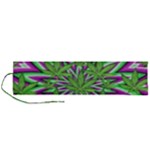 Purple Green White Marijuana Leaves CBDOilPrincess 726130cb-4fcc-4da8-acfb-52b94836ba03 Roll Up Canvas Pencil Holder (L)