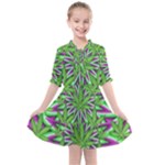 Purple Green White Marijuana Leaves CBDOilPrincess 726130cb-4fcc-4da8-acfb-52b94836ba03 Kids  All Frills Chiffon Dress