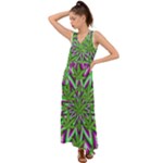 Purple Green White Marijuana Leaves CBDOilPrincess 726130cb-4fcc-4da8-acfb-52b94836ba03 V-Neck Chiffon Maxi Dress