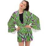 Purple Green White Marijuana Leaves CBDOilPrincess 726130cb-4fcc-4da8-acfb-52b94836ba03 Long Sleeve Kimono
