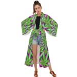 Purple Green White Marijuana Leaves CBDOilPrincess 726130cb-4fcc-4da8-acfb-52b94836ba03 Maxi Kimono