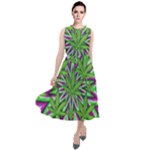 Purple Green White Marijuana Leaves CBDOilPrincess 726130cb-4fcc-4da8-acfb-52b94836ba03 Round Neck Boho Dress