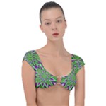 Purple Green White Marijuana Leaves CBDOilPrincess 726130cb-4fcc-4da8-acfb-52b94836ba03 Cap Sleeve Ring Bikini Top