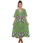 Purple Green White Marijuana Leaves CBDOilPrincess 726130cb-4fcc-4da8-acfb-52b94836ba03 Kimono Sleeve Boho Dress