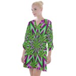 Purple Green White Marijuana Leaves CBDOilPrincess 726130cb-4fcc-4da8-acfb-52b94836ba03 Open Neck Shift Dress