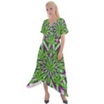 Purple Green White Marijuana Leaves CBDOilPrincess 726130cb-4fcc-4da8-acfb-52b94836ba03 Cross Front Sharkbite Hem Maxi Dress