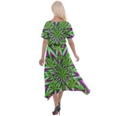 Cross Front Sharkbite Hem Maxi Dress 