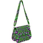 Purple Green White Marijuana Leaves CBDOilPrincess 726130cb-4fcc-4da8-acfb-52b94836ba03 Saddle Handbag