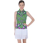 Purple Green White Marijuana Leaves CBDOilPrincess 726130cb-4fcc-4da8-acfb-52b94836ba03 Women s Sleeveless Polo Tee