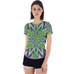 Purple Green White Marijuana Leaves CBDOilPrincess 726130cb-4fcc-4da8-acfb-52b94836ba03 Back Cut Out Sport Tee
