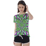 Purple Green White Marijuana Leaves CBDOilPrincess 726130cb-4fcc-4da8-acfb-52b94836ba03 Short Sleeve Foldover Tee