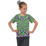 Purple Green White Marijuana Leaves CBDOilPrincess 726130cb-4fcc-4da8-acfb-52b94836ba03 Kids  Mesh Piece Tee