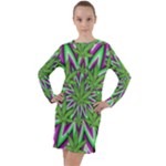 Purple Green White Marijuana Leaves CBDOilPrincess 726130cb-4fcc-4da8-acfb-52b94836ba03 Long Sleeve Hoodie Dress