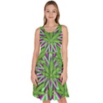 Purple Green White Marijuana Leaves CBDOilPrincess 726130cb-4fcc-4da8-acfb-52b94836ba03 Knee Length Skater Dress With Pockets