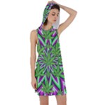Purple Green White Marijuana Leaves CBDOilPrincess 726130cb-4fcc-4da8-acfb-52b94836ba03 Racer Back Hoodie Dress