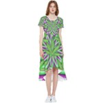 Purple Green White Marijuana Leaves CBDOilPrincess 726130cb-4fcc-4da8-acfb-52b94836ba03 High Low Boho Dress