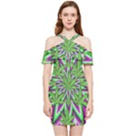 Purple Green White Marijuana Leaves CBDOilPrincess 726130cb-4fcc-4da8-acfb-52b94836ba03 Shoulder Frill Bodycon Summer Dress