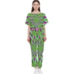 Purple Green White Marijuana Leaves CBDOilPrincess 726130cb-4fcc-4da8-acfb-52b94836ba03 Batwing Lightweight Jumpsuit