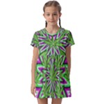 Purple Green White Marijuana Leaves CBDOilPrincess 726130cb-4fcc-4da8-acfb-52b94836ba03 Kids  Asymmetric Collar Dress