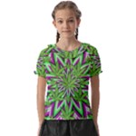 Purple Green White Marijuana Leaves CBDOilPrincess 726130cb-4fcc-4da8-acfb-52b94836ba03 Kids  Frill Chiffon Blouse