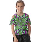 Purple Green White Marijuana Leaves CBDOilPrincess 726130cb-4fcc-4da8-acfb-52b94836ba03 Kids  Butterfly Cutout Tee