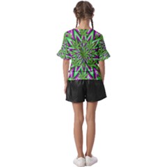 Kids  V-Neck Horn Sleeve Blouse 