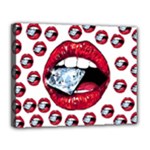 Lips & Diamonds CBDOilPrincess 62cd68e7-1aab-47ac-986a-7899c6d06da7 Canvas 14  x 11  (Stretched)