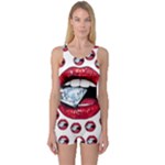 Lips & Diamonds CBDOilPrincess 62cd68e7-1aab-47ac-986a-7899c6d06da7 One Piece Boyleg Swimsuit