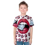 Lips & Diamonds CBDOilPrincess 62cd68e7-1aab-47ac-986a-7899c6d06da7 Kids  Cotton Tee