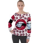 Lips & Diamonds CBDOilPrincess 62cd68e7-1aab-47ac-986a-7899c6d06da7 Off Shoulder Long Sleeve Velour Top