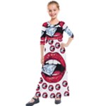 Lips & Diamonds CBDOilPrincess 62cd68e7-1aab-47ac-986a-7899c6d06da7 Kids  Quarter Sleeve Maxi Dress