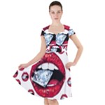 Lips & Diamonds CBDOilPrincess 62cd68e7-1aab-47ac-986a-7899c6d06da7 Cap Sleeve Midi Dress