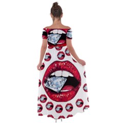 Off Shoulder Open Front Chiffon Dress 