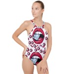 Lips & Diamonds CBDOilPrincess 62cd68e7-1aab-47ac-986a-7899c6d06da7 High Neck One Piece Swimsuit
