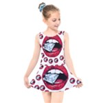 Lips & Diamonds CBDOilPrincess 62cd68e7-1aab-47ac-986a-7899c6d06da7 Kids  Skater Dress Swimsuit