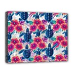Tropical Flowers Turtles CBDOilPrincess Edf1ea6f-2cc5-4f0b-a5cc-9c146c7d79e4 Canvas 14  x 11  (Stretched)