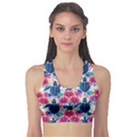 Tropical Flowers Turtles CBDOilPrincess Edf1ea6f-2cc5-4f0b-a5cc-9c146c7d79e4 Sports Bra