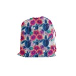 Tropical Flowers Turtles CBDOilPrincess Edf1ea6f-2cc5-4f0b-a5cc-9c146c7d79e4 Drawstring Pouch (Medium)