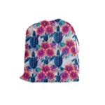 Tropical Flowers Turtles CBDOilPrincess Edf1ea6f-2cc5-4f0b-a5cc-9c146c7d79e4 Drawstring Pouch (Large)