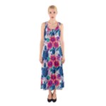 Tropical Flowers Turtles CBDOilPrincess Edf1ea6f-2cc5-4f0b-a5cc-9c146c7d79e4 Sleeveless Maxi Dress