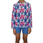 Tropical Flowers Turtles CBDOilPrincess Edf1ea6f-2cc5-4f0b-a5cc-9c146c7d79e4 Kids  Long Sleeve Swimwear