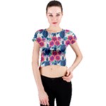 Tropical Flowers Turtles CBDOilPrincess Edf1ea6f-2cc5-4f0b-a5cc-9c146c7d79e4 Crew Neck Crop Top